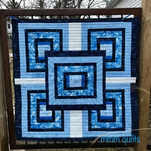 Centred - PDF quilt pattern, throw quilt, modern quilt, pattern, log cabin quilt, baby quilt, precuts, wallhanging, beginner quilt
