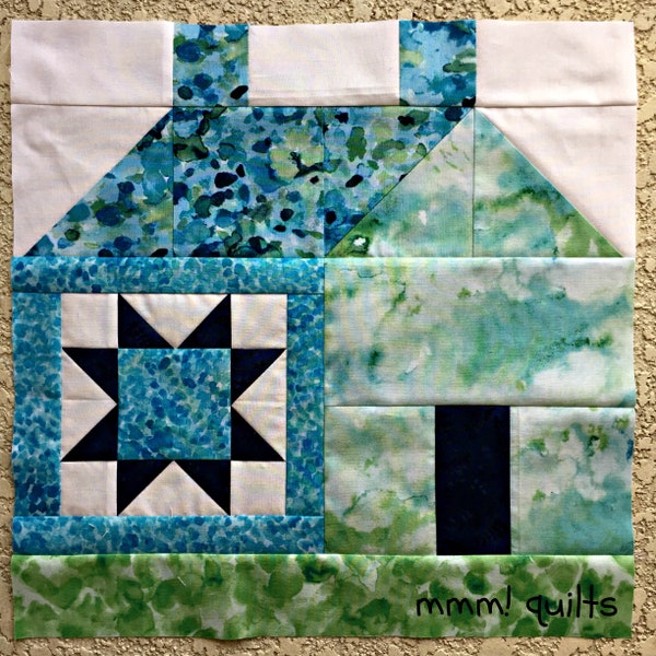 House block, PDF quilt pattern, 3D pattern, modern, pattern, easy quilt, beginner quilt, quilt block, 16" quilt block