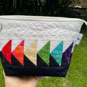 Trousse de maquillage, papeterie, arc-en-ciel, petite trousse de voyage, articles de toilette, trousse matelassée, moderne, coton, cadeau de demoiselle d'honneur, BFF, trousse