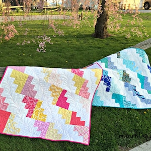 Blue Skies & Sunny Days - PDF Quilt pattern,  jelly roll quilt, baby quilt, lap quilt, original design, simple quilt, modern, beginner