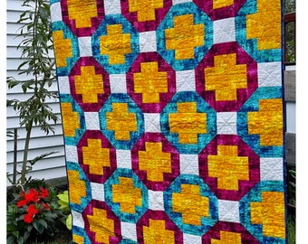 On the Plus Side, PDF quilt pattern, throw quilt, baby quilt, modern quilt, modern, pattern, easy quilt, beginner quilt, plus quilt