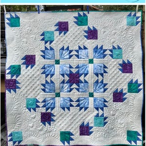 Waltzing With Bears - Bear Paw quilt, PDF quilt pattern, modern quilt, lap quilt, beginner quilt, quick quilt, simple quilt, quilted throw