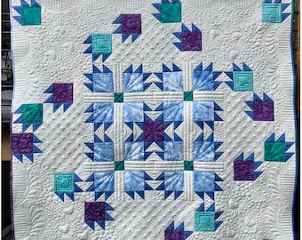 Waltzing With Bears - Bear Paw quilt, PDF quilt pattern, modern quilt, lap quilt, beginner quilt, quick quilt, simple quilt, quilted throw