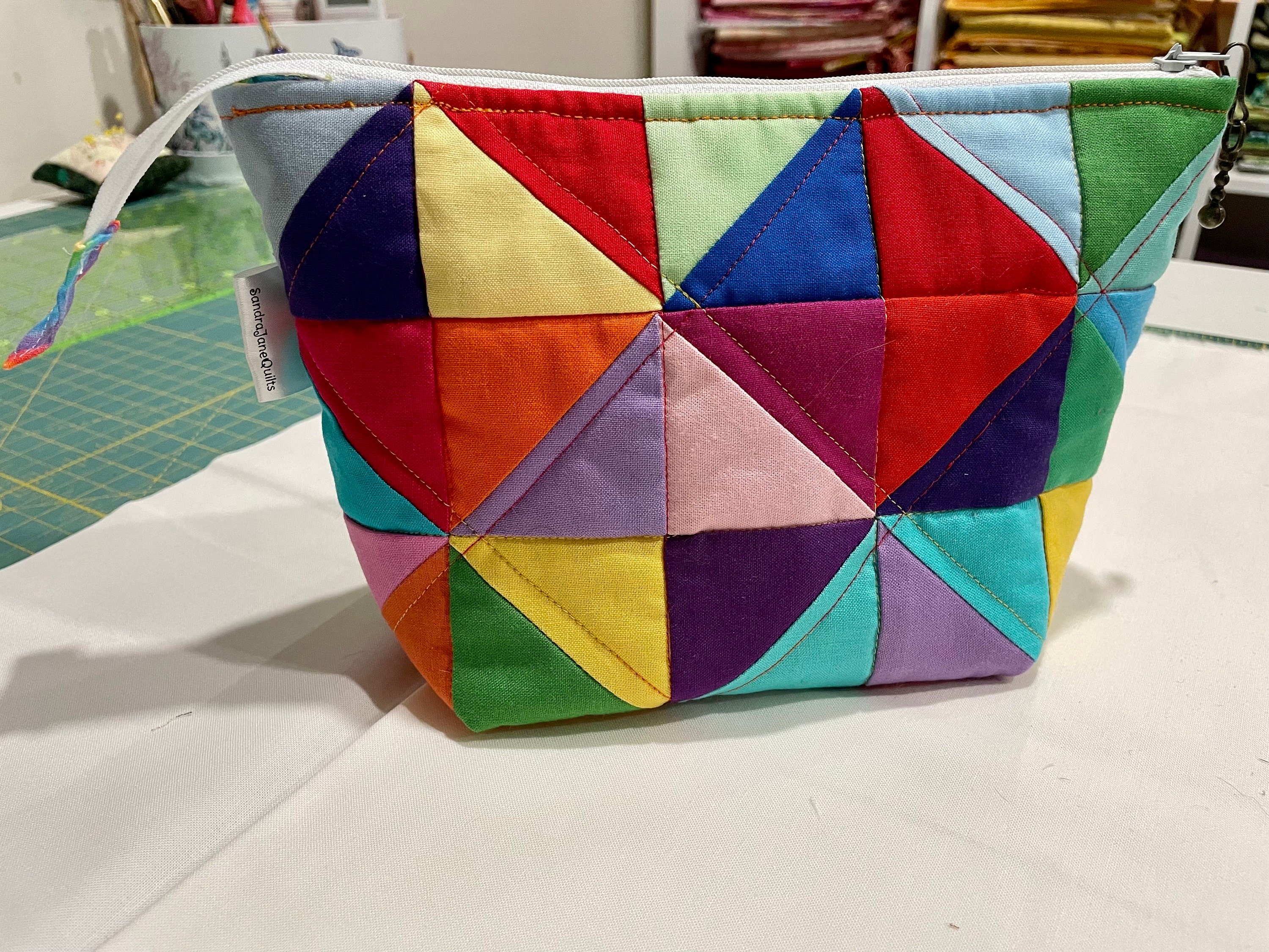 Makeup Bag Rainbow Modern Small Travel Bag Toiletries Bag Quilted makeup-bag-rainbow-modern-small-travel-bag-toiletries-bag-quilted