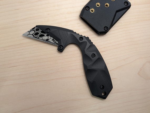 PKT44 G10 Fixed Blade Utility Knife & SK2H Blade Set - Black