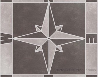 Platin Grau Porzellan Fliese Quadrat Harmony Kompass Mosaik Medaillon-Wählen Sie Größe und Farbe!