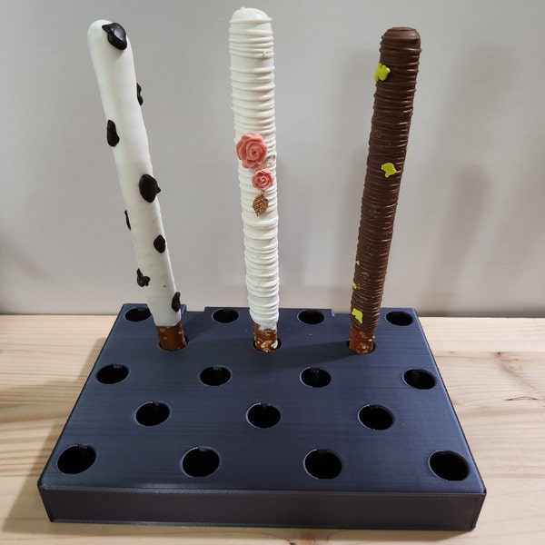 18 Hole Pretzel Rod stand 3D Printed Dipping Stand Pretzel holder Marker stand Chocolate fountain stand Dessert table