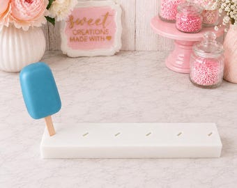 Soporte para cakesicles de 6 agujeros para decorar, bañar y exhibir cakesicles.