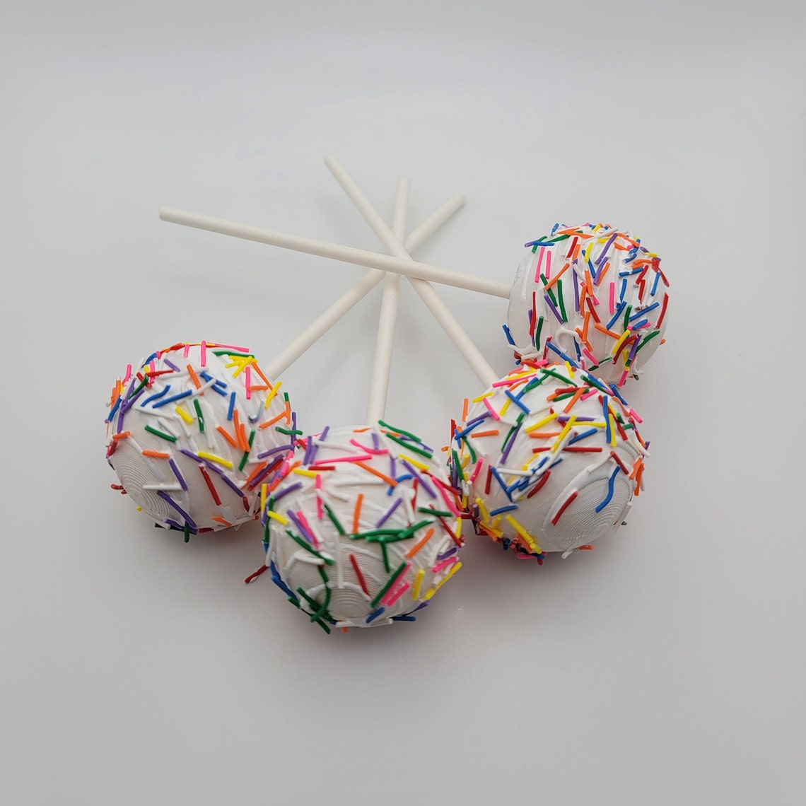 Fake Cake Pops Set of 4 Faux Cake Pop Funfetti Display Fake Birthday