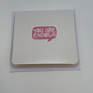 Juego de 6 tarjetas de felicitación con frases de afirmación positiva, pensando en ti, amistad y amor, en blanco por dentro