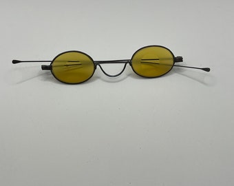 Antique yellow tint glasses shooting glasses - eyewear- antique glasses -