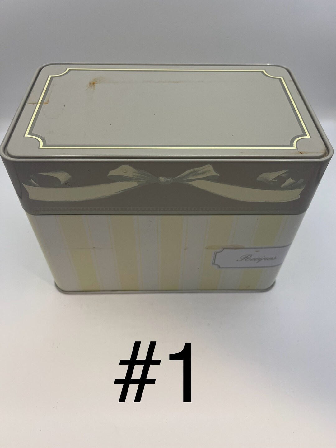 Vintage Metal Recipe Box Holds Grandma's Handwritten Recipe's You