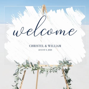 Hochzeit Willkommensschild, großes Acrylschild, kundenspezifisches Acrylhochzeitsschild mit gemaltem Hintergrund, Hochzeitsdekor, personalisiertes Brautpartyschild