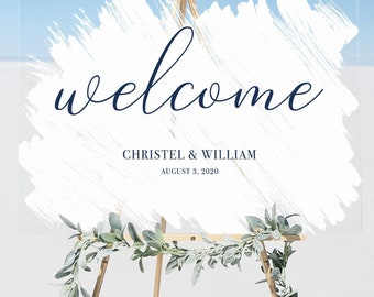 Letrero de bienvenida para boda, letrero acrílico grande, letrero acrílico personalizado para boda con fondo pintado, decoración para boda, letrero personalizado para despedida de soltera