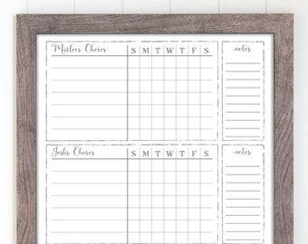 family chore chart etsy chore calendars