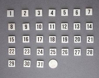 Kalender Magnete | Zahlenmagnet aus Edelstahl | Magnetische Kalenderzahlen | Datum Magnete