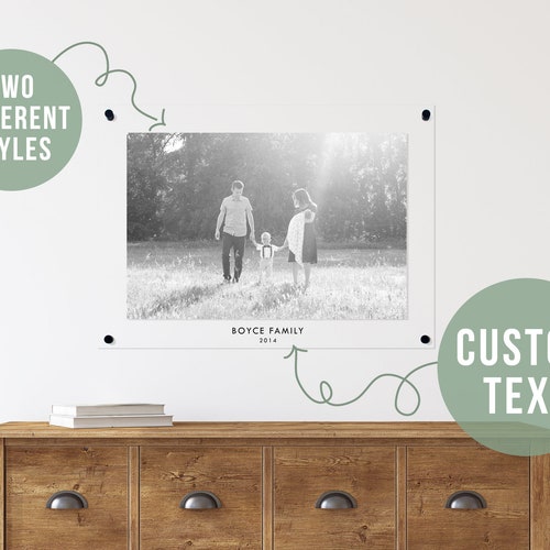 Personalized Acrylic Picture Frame Floating Acrylic Frame Etsy