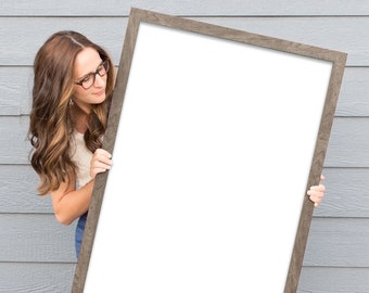 Framed Wet Erase Whiteboard - MULTIPLE SIZES AVAILABLE, Optional Magnetic Upgrade, Reversible Front for Dry Erase White Board