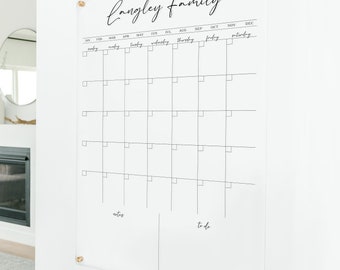 Acrylic Calendar For Wall, Vertical Family Calendar, Clear Dry Erase Board, 2025 Modern Office Calendar, Minimalist Housewarming Gift