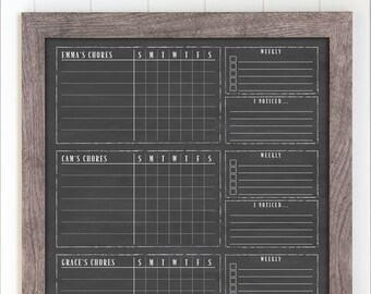 chore chart for kids dry erase 11x14 framed task chart kid etsy child chore chart