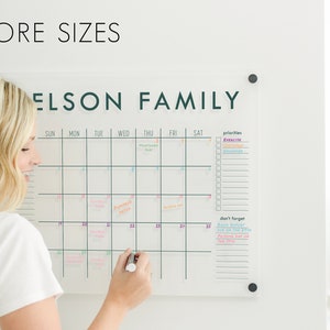 Personalized Jade Green Acrylic Calendar for Wall | Clear Acrylic Dry Erase Board Calendar for Office or Home decor or Housewarming Gift