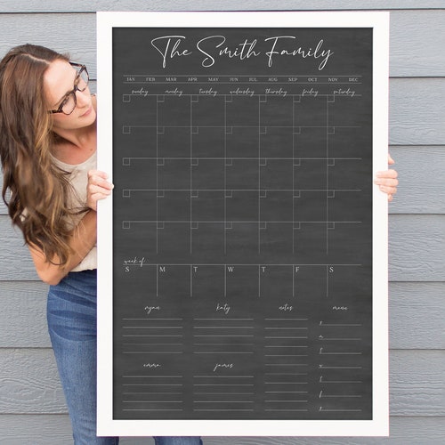 Personalized Wall Calendar for Family Dry Erase Board Etsy