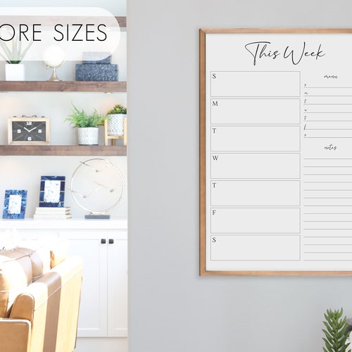 Acrylic Calendar WEEKLY Dry Erase Calendar for Wall Etsy