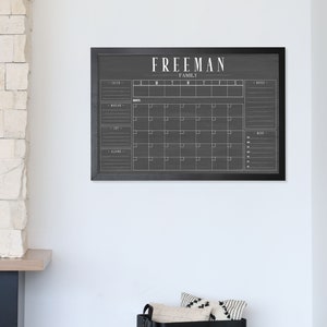 2022 Calendar, Dry Erase Personalized Chalkboard Calendar Farmhouse Style  18x24 or 24x36 Framed Wall Calendar 1804/3620 