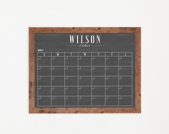 Chalkboard Calendar | Wedding gift | chalkboard dry erase calendar | personalized gift | Custom Family Calendar | Swanson