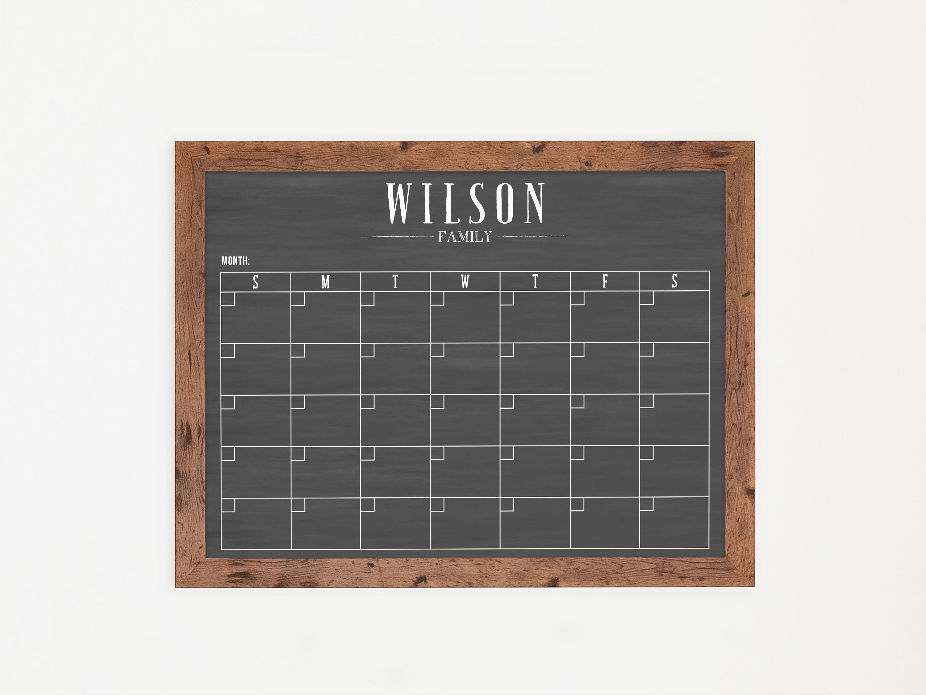 DIY Wood Wall Chalkboard Calendar For Keeping Your Family On Track