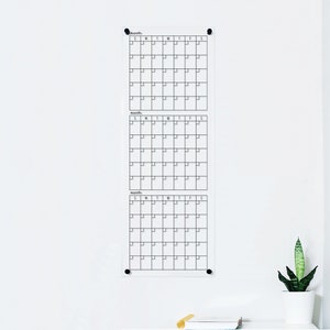 Large Dry Erase Wall Calendar 36 X 96 Undated Blank 2023 Reusable Yearly  Calendar Giant Whiteboard Year Poster Laminated Calendar 