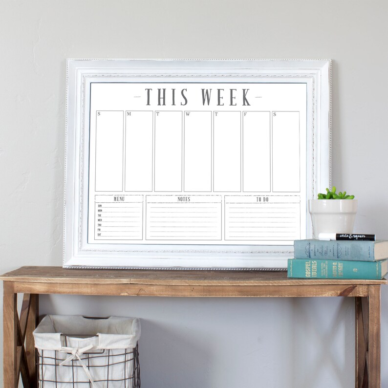 Large Weekly Planner Weekly Schedule Dry erase Calendar Etsy