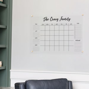 Custom Acrylic Calendar, Large Dry Erase Family Command Center