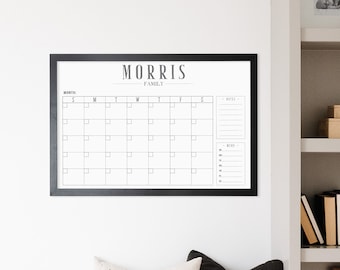 Family Dry Erase Chalkboard Calendar , Landscape 36" x 24" Grease Board Calendar