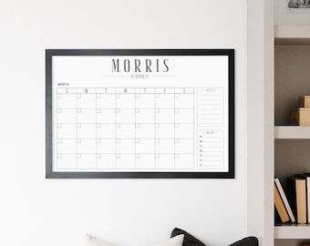 Family Dry Erase Chalkboard Calendar , Landscape 36" x 24" Grease Board Calendar #3687