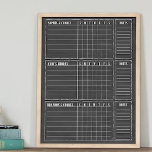 3 Kids Chore Chart, Dry Erase Chalkboard for Children&#39;s Chores, Kids&#39;s Responsibility Chart For Wall, Homework Tracking Board
