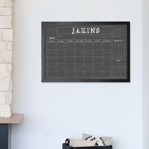 Farmhouse Chalkboard Calendar | Personalized Dry Erase Chalkboard Calendar | Large Command Center