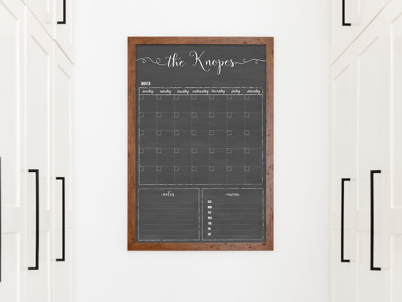 Family Calendar Custom, Dry erase calendar , wall calendar , chalkboard calendar style image 9