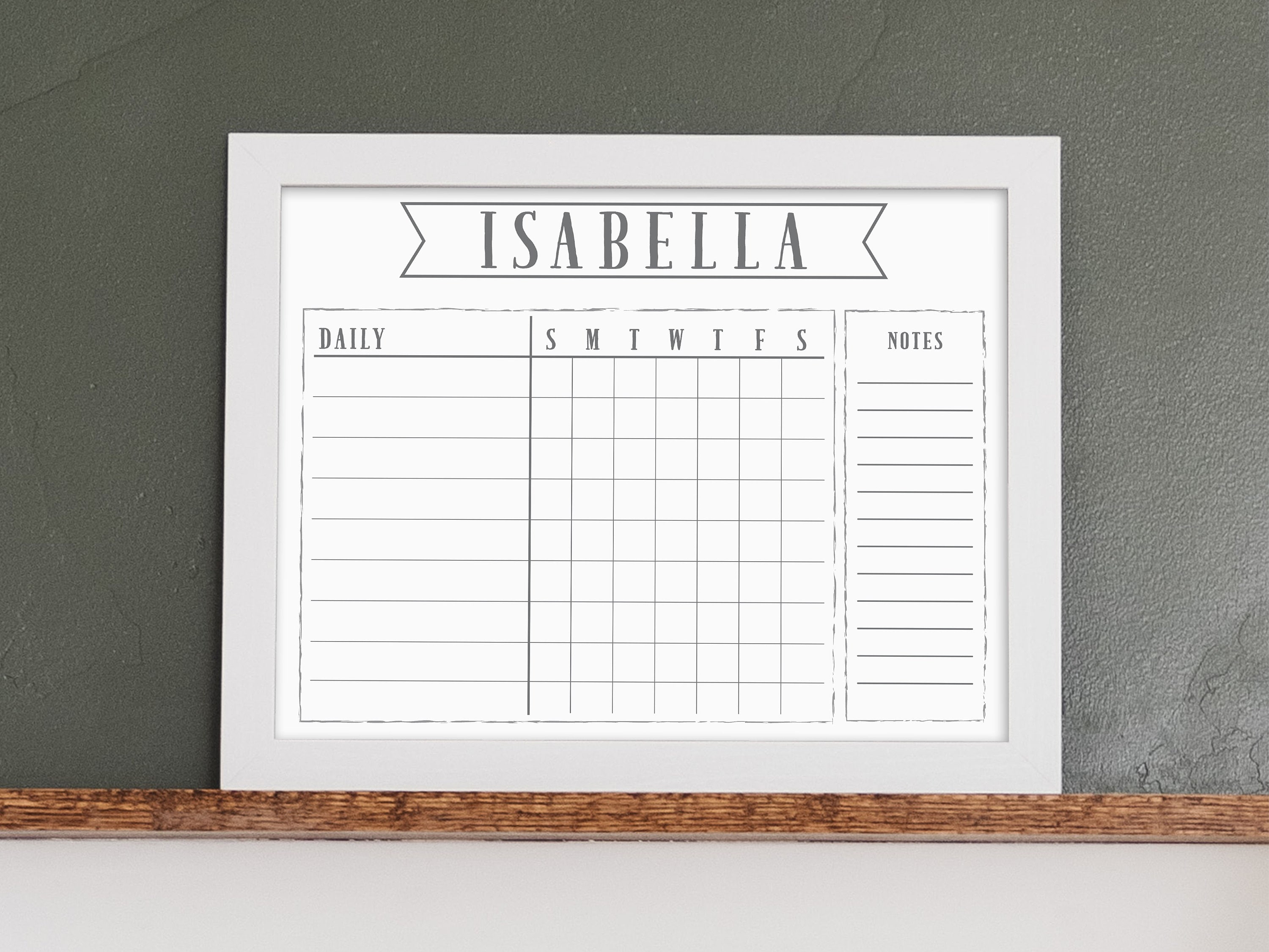 Calendar, Dry Erase Chalkboard Calendar Personalized for Your Family Small  18x24 or Large 24x36 Calendar, Est. Year, Custom Bottom Boxes 