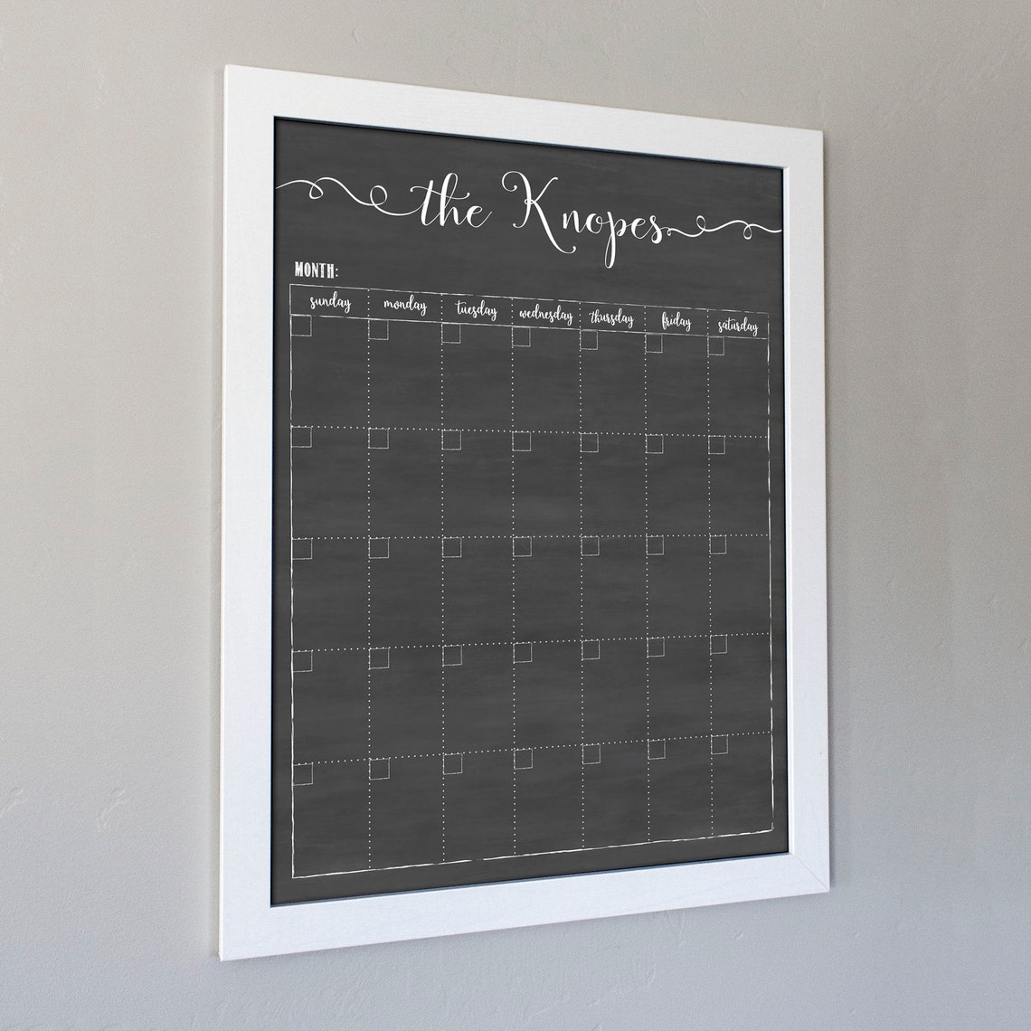 18x24 Calendar Chalkboard Dryerase Framed Wall Calendar Etsy