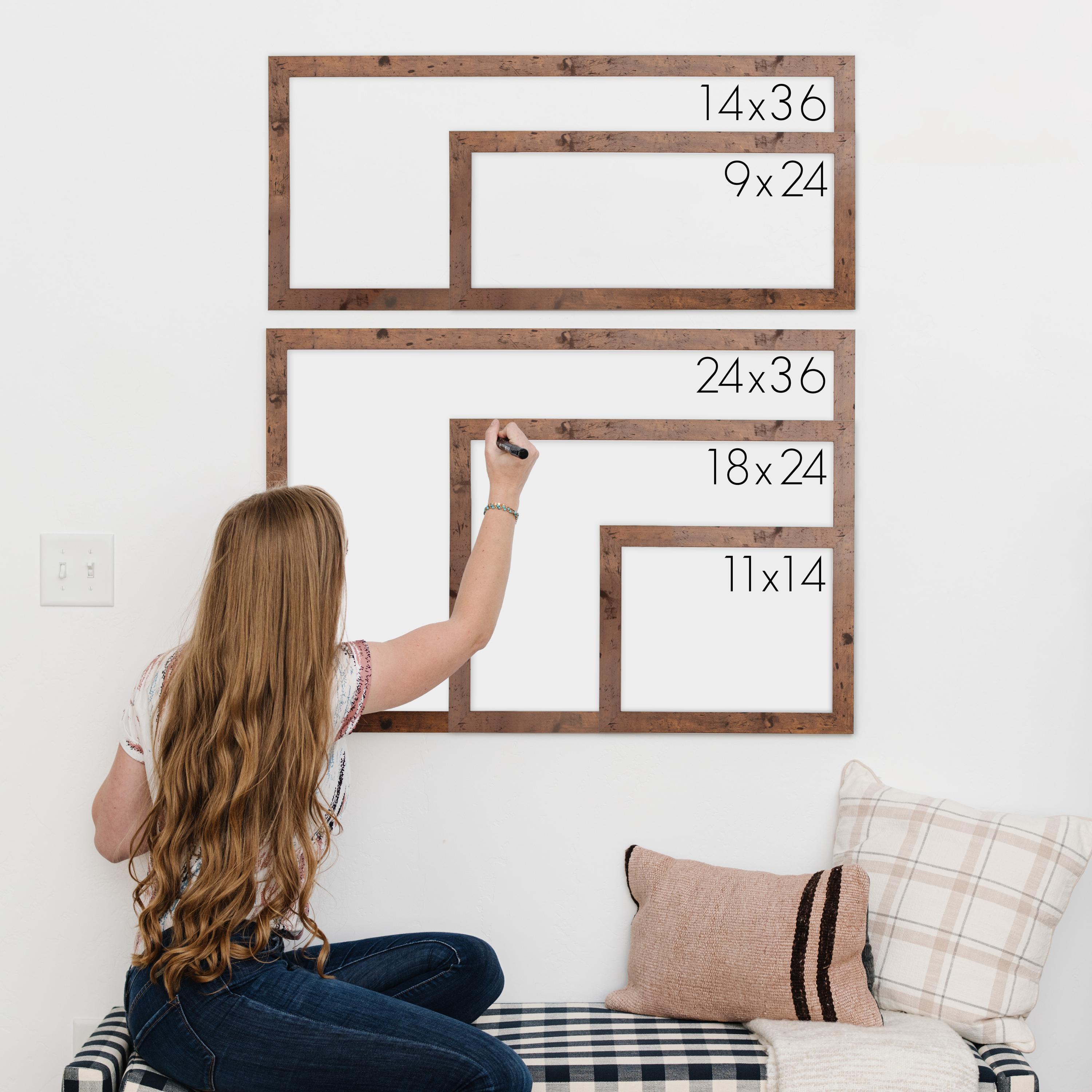 MCS Dry Erase Weekly Planner 11x24 Walnut Framed Calander Whiteboard