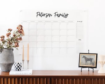 Custom Acrylic Wall Calendar: Clear Dry Erase, 2 Sections