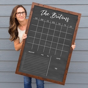Personalized Chalkboard Homeschool Schedule | 24x36 dry erase monthly calendar  | Assignment Checklist #36182 | Traeger