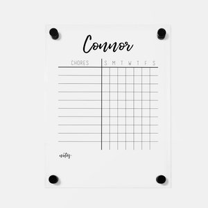 Chore Chart For Kids, Floating Acrylic Chores Chart, Personalized Toddler Chore Chart, To Do List For Wall, Floating Chore Board