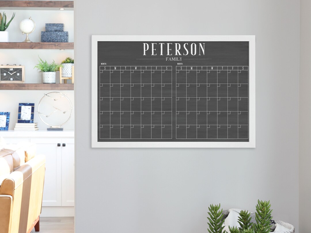 Two Month Calendar , Dry Erase Calendar , Personalized Calendar #3669