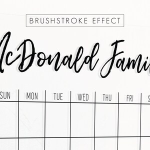Large Acrylic Double Month Calendar, 26x38 Dry Erase Family Name Wall ...