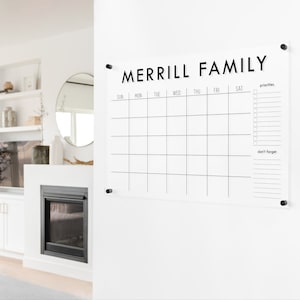 Acrylic Wall Calendar | Clear Calendar Wall Acrylic | Personalized dry erase board  | #XXIG
