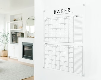 2-month calendar | Acrylic Dry Erase Calendar | Dry Erase Wall Calendar #3827