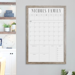 Command Center | dry erase calendar | customized Calendar