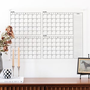 Clear Acrylic 4-Month Calendar-Large Dry Erase Wall Planner, Custom Acrylic Calendar for Wall, Perfect Family Organizer, Housewarming Gift